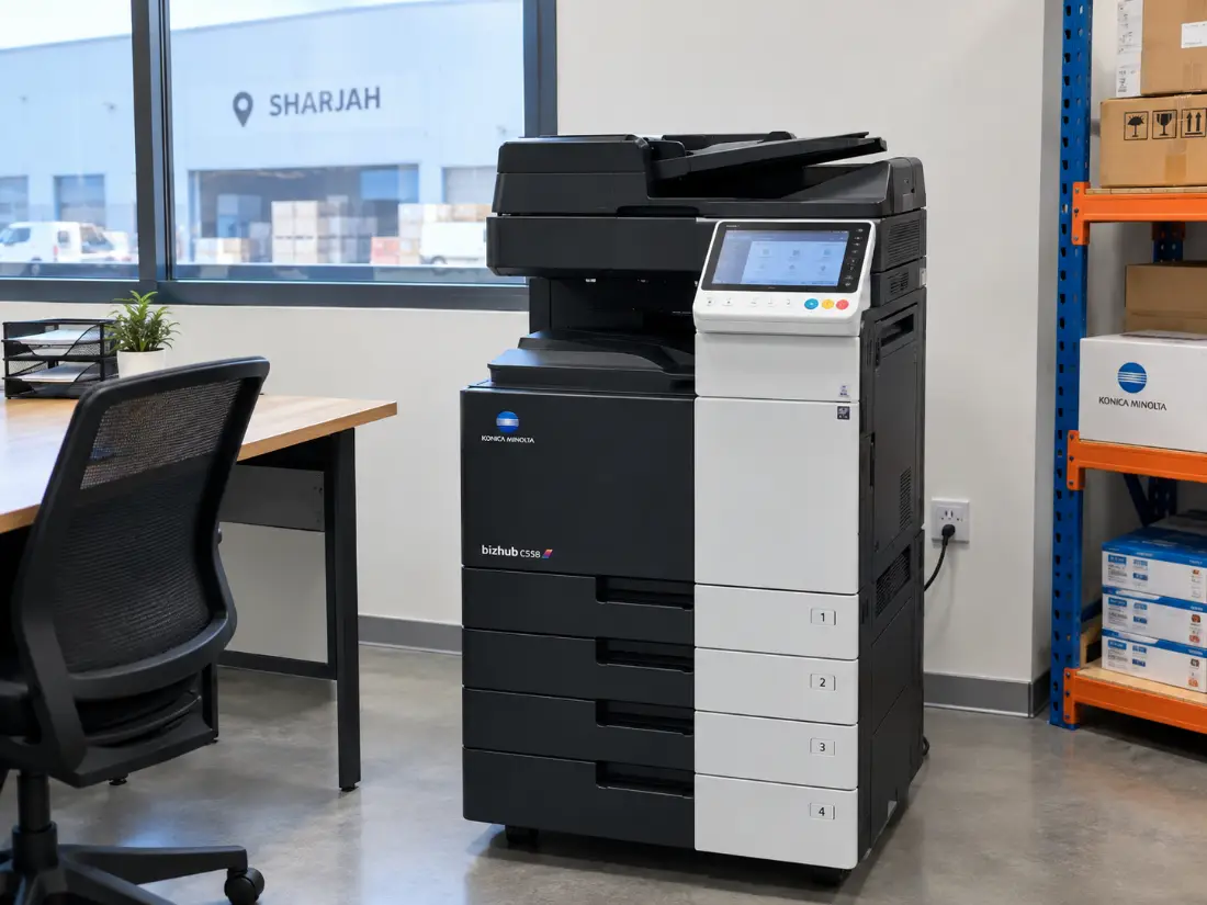 Konica Minolta bizhub on rent at a Sharjah warehouse office