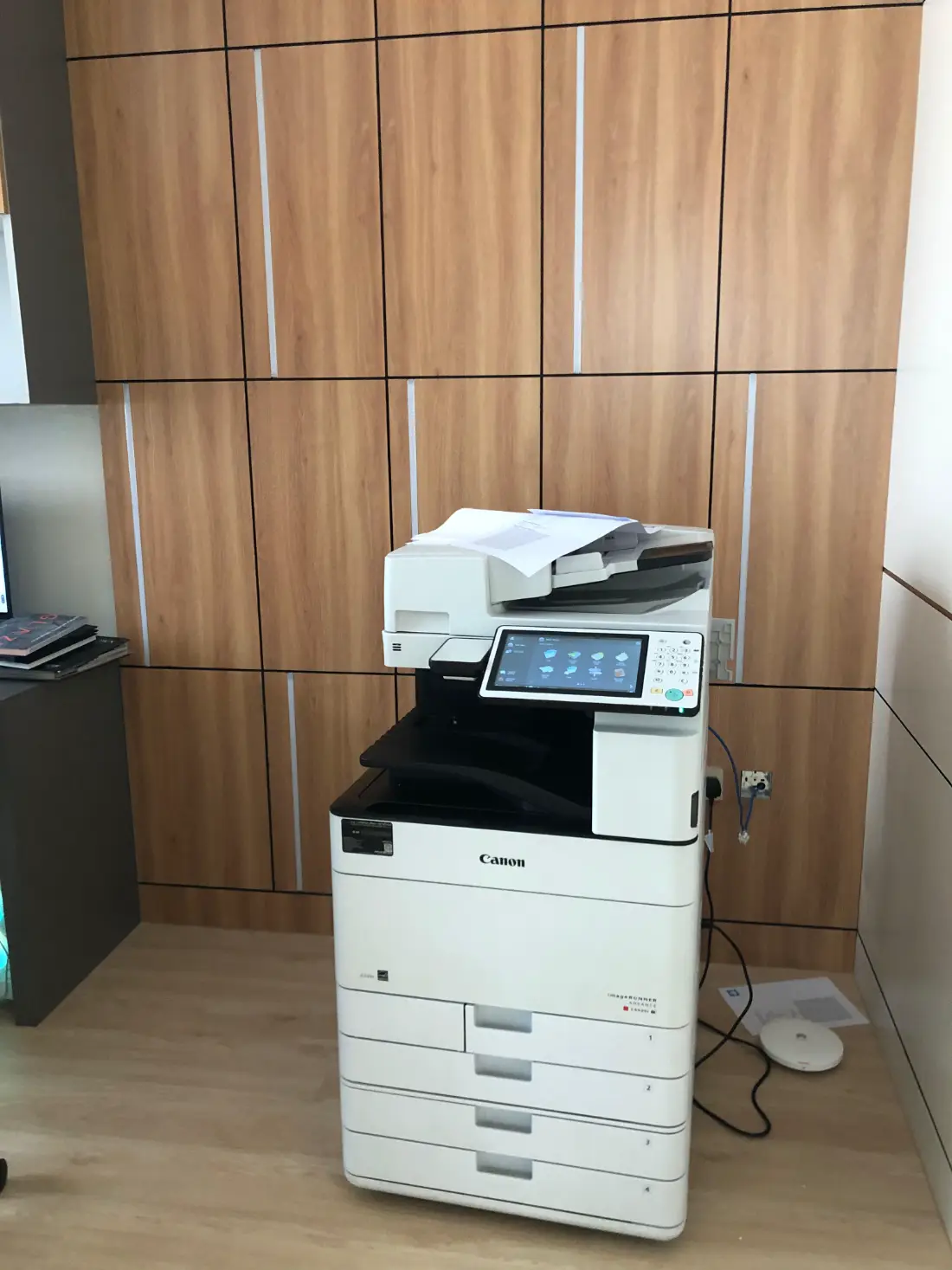 Refurbished Canon colour copier installed in a Dubai office